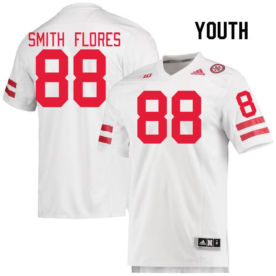Youth #88 Ismael Smith Flores Nebraska Cornhuskers College Football Jerseys Stitched Sale-White